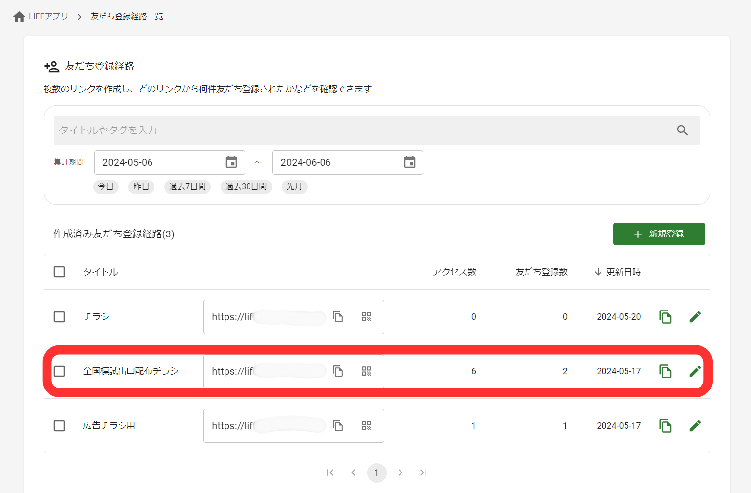 友だち登録経路