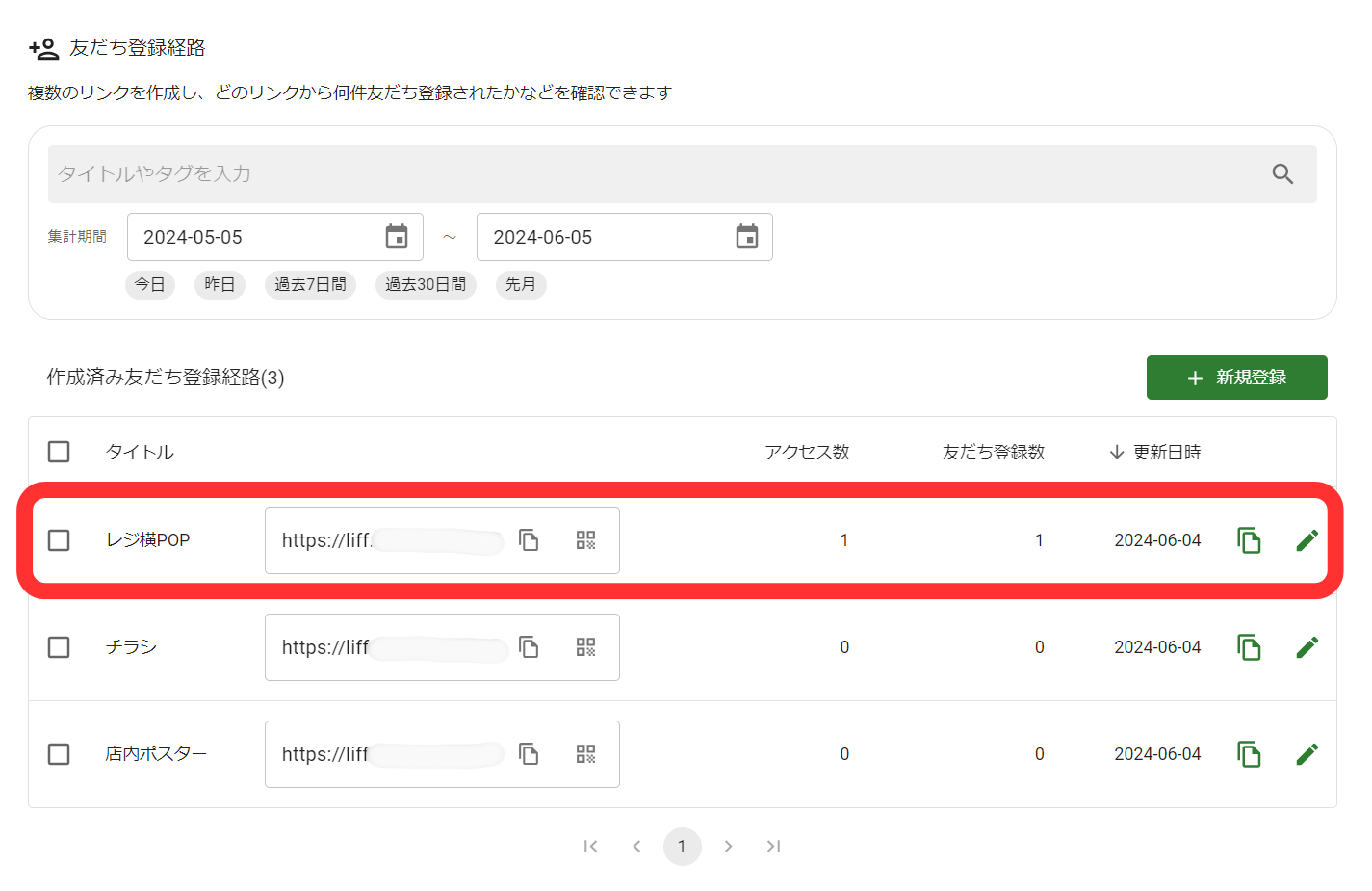 友だち登録経路